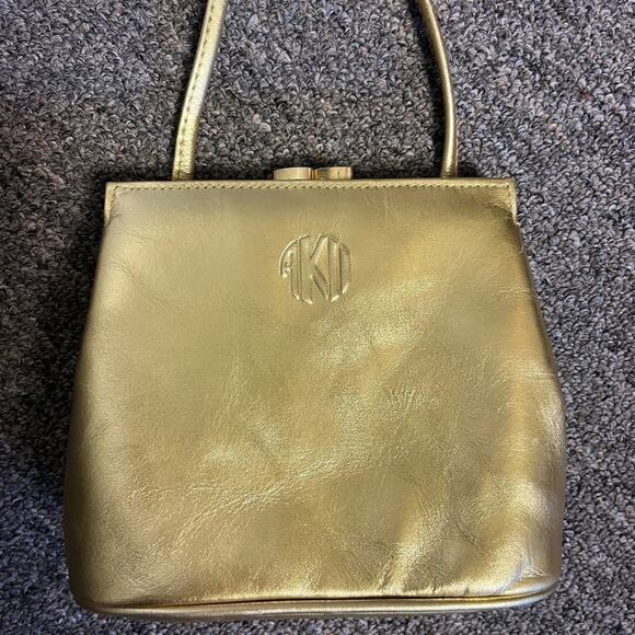 5/$100 Vintage Anne Klein Gold Genuine Leather Mini Evening Bag 2 - Picture 12 of 12